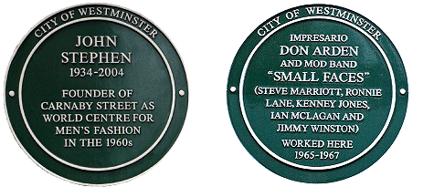 Plaque - John Stephen and Don Arden - Carnaby Street