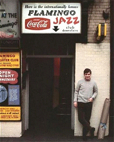 Georgie Fame outside Flamingo Club Soho