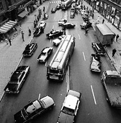 Stockholm, 1967, first day of driving changes
