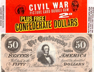 Civil War Bubblegum Trading Cards 1962