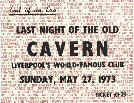 Old Cavern last night ticket