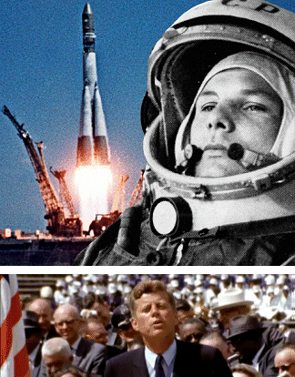 Yuri Gagarin and John F.Kennedy
